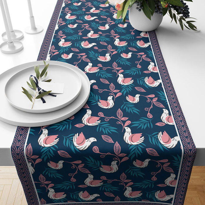Tropical Bird’s Nest | Table Runner/ Table Linen | Kitchen Linen