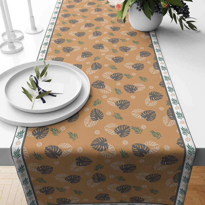Tropical- Split Leaves | Table Runner/ Table Linen | Kitchen Linen