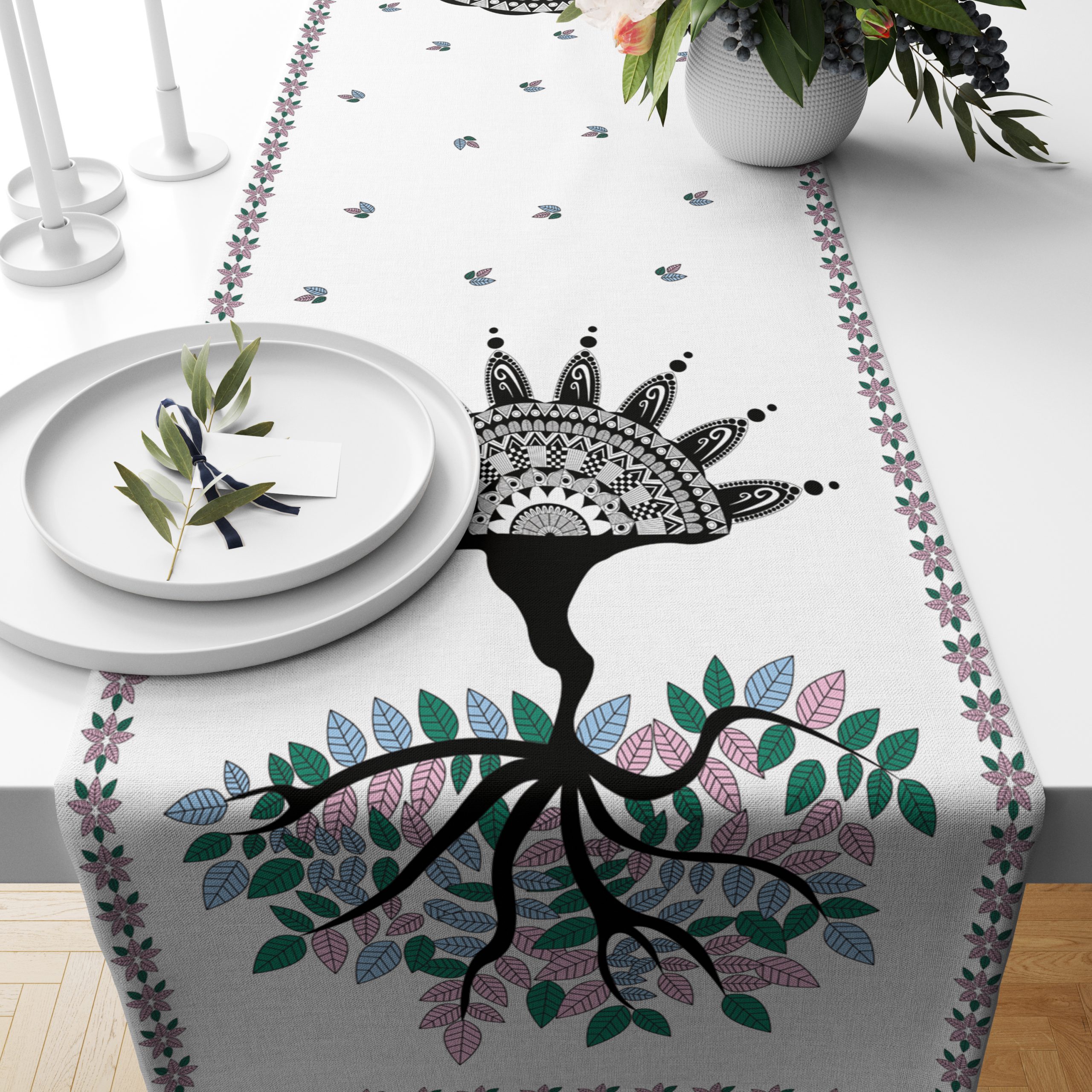 Mandala Tree | Premium Quality | Table Runner/ Table Linen | Kitchen Linen