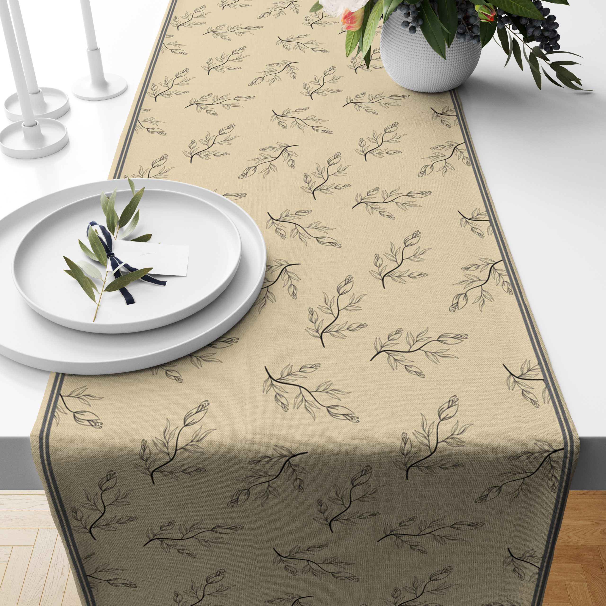 Minimal- Beige | Table Runner/ Table Linen | Kitchen Linen