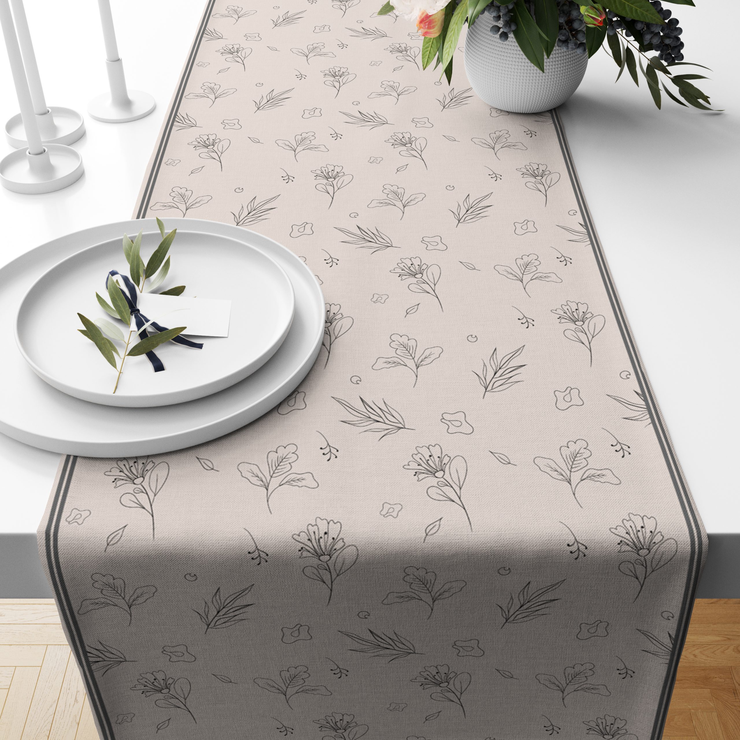 Minimal Floral | Premium Quality | Table Runner | Table Linen | Kitchen Linen