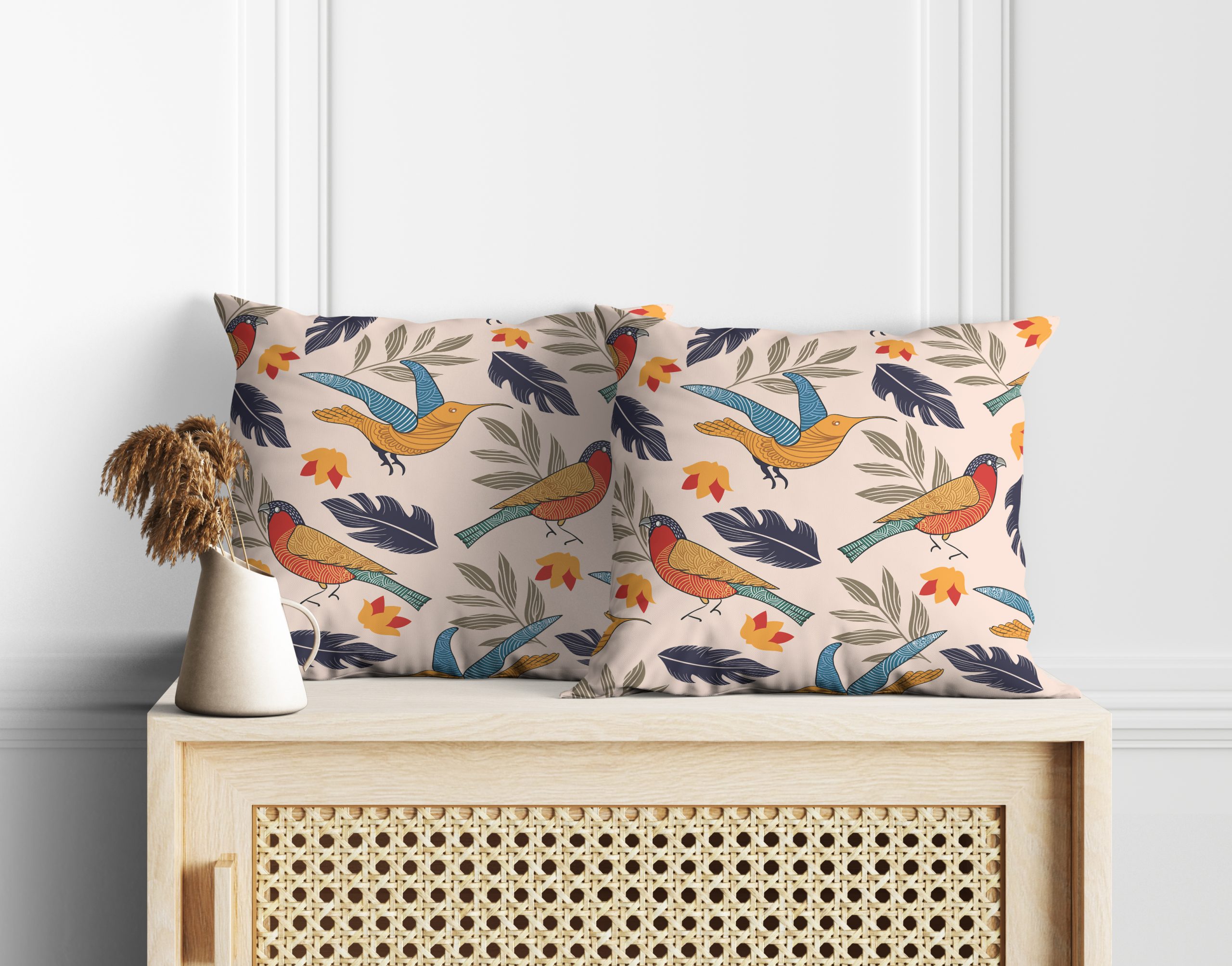 Chirpy Bird | Premium Quality | Cushion Covers | Set of 2