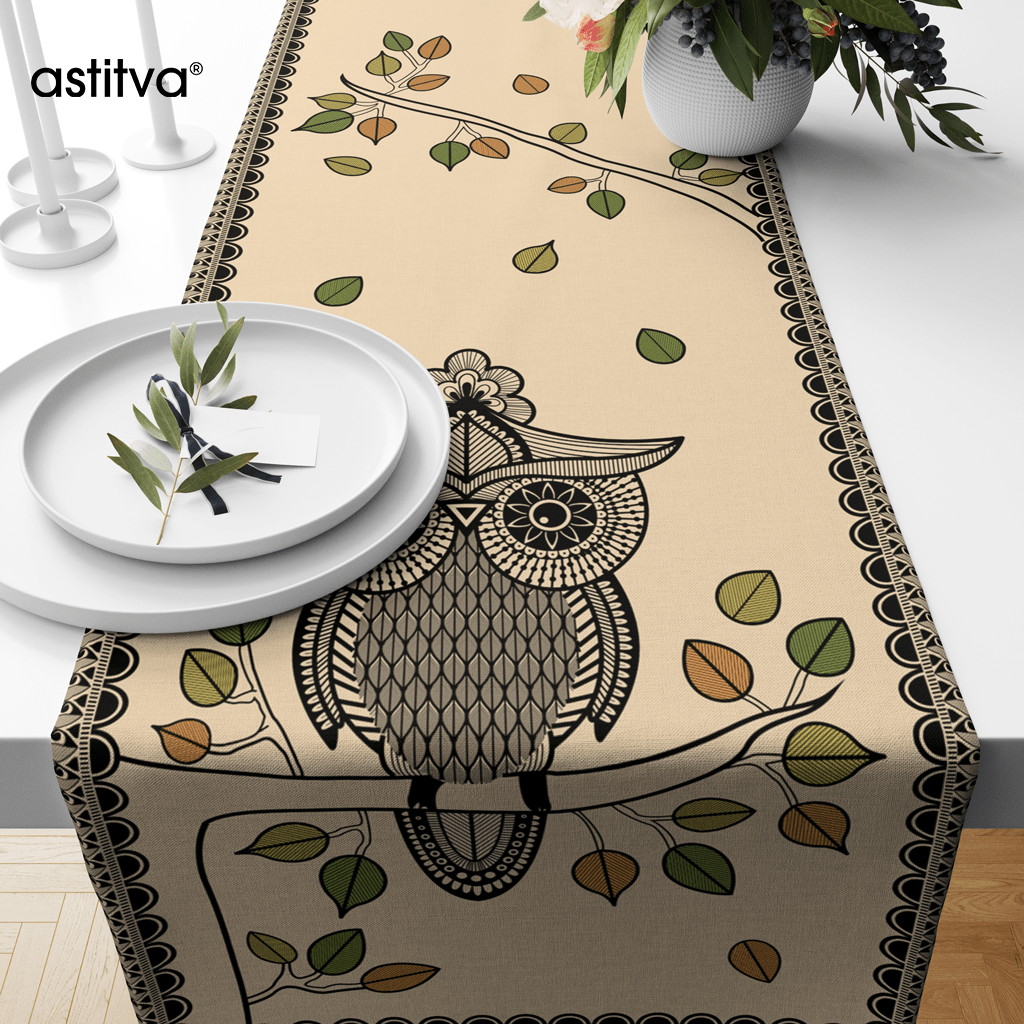 Mandala Owl | Premium Quality | Table Runner| Table Linen | Kitchen Linen