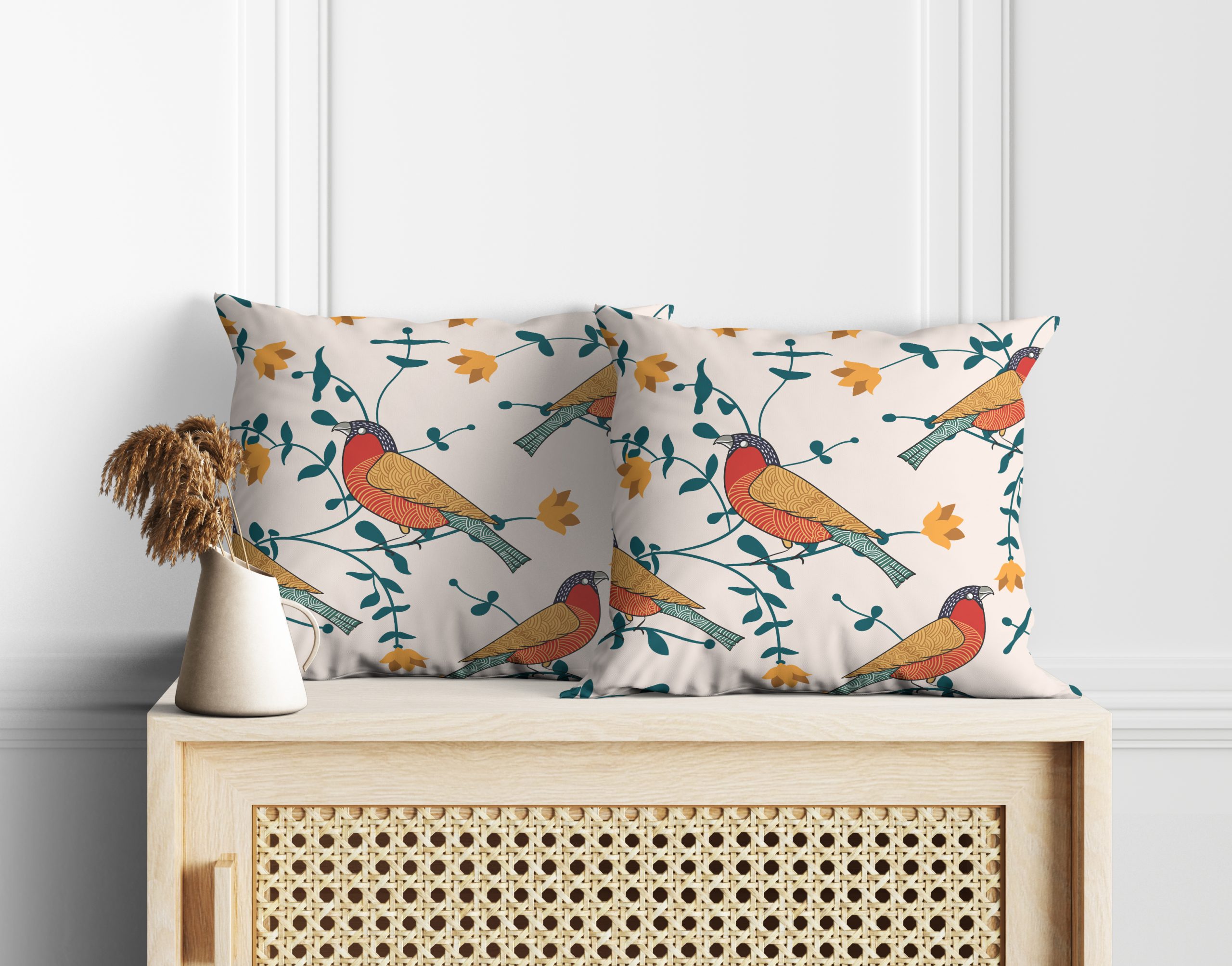 Bird’s Land | Premium Quality | Cushion Covers | Set of 2