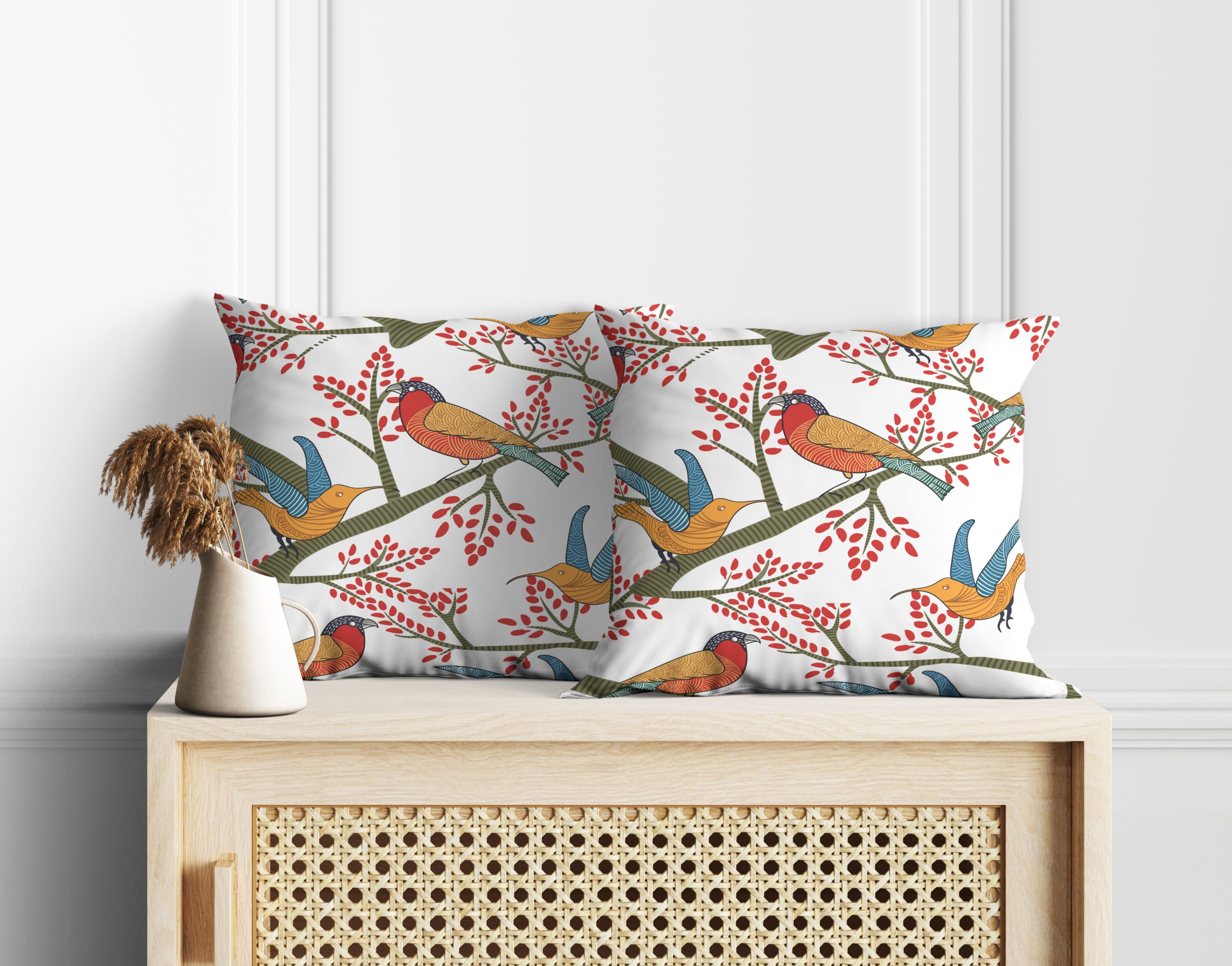 Birds Of Paradise | Premium Quality | Cushion Covers | Set Of 2