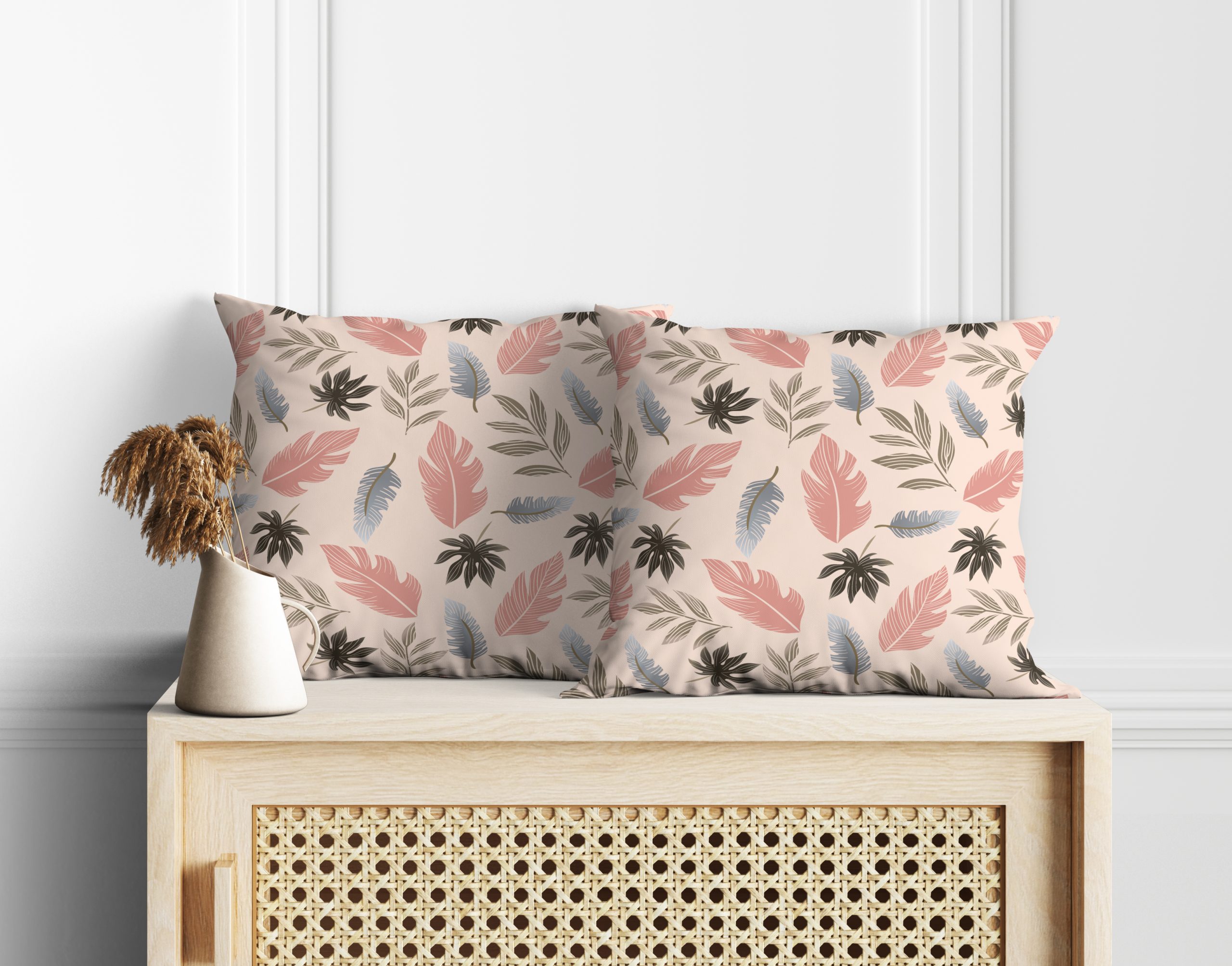 Tropical Leaves (Pink) | Premium Quality | Cushion Cover | Cushions
