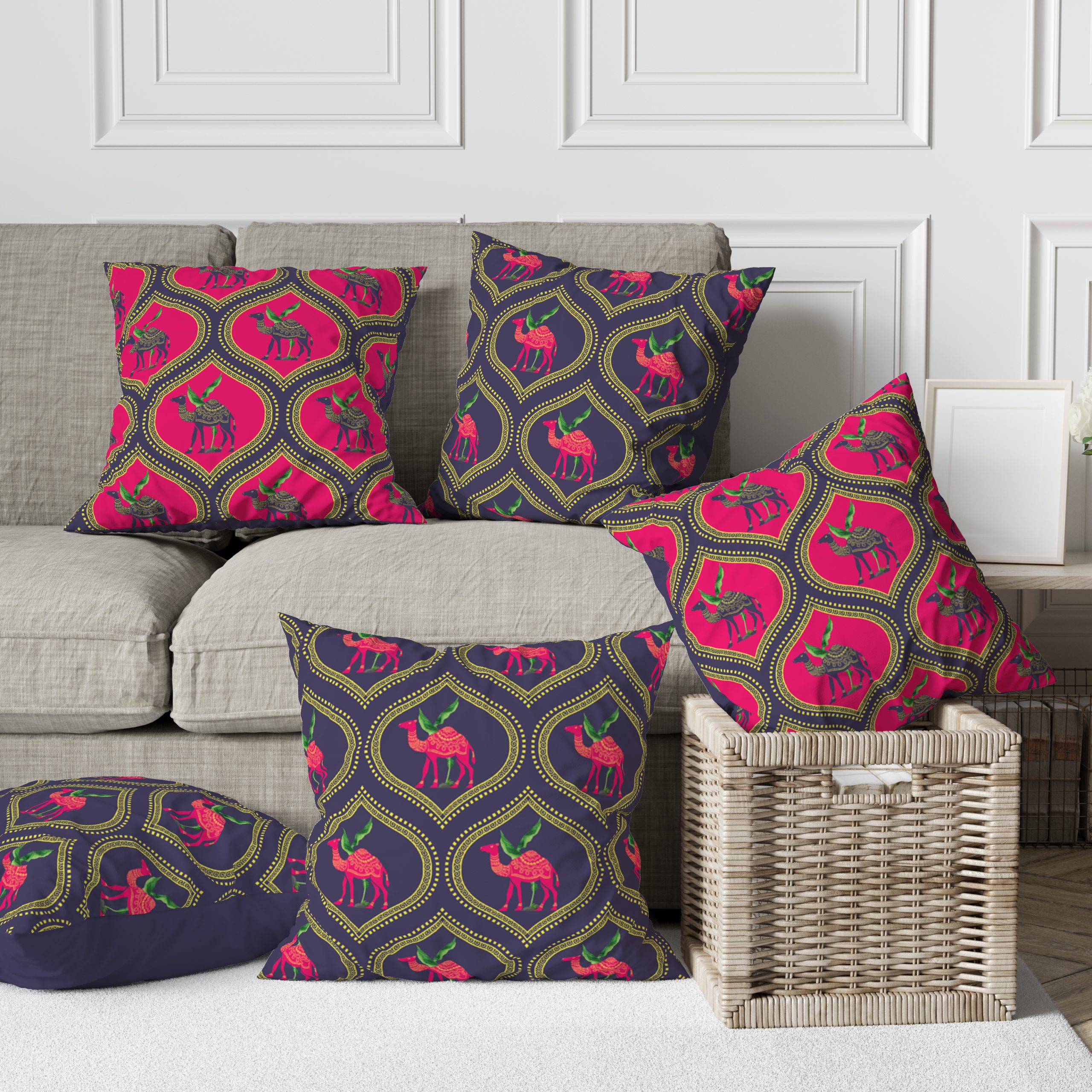 Bright Camel | Cushion Covers | Set of 5