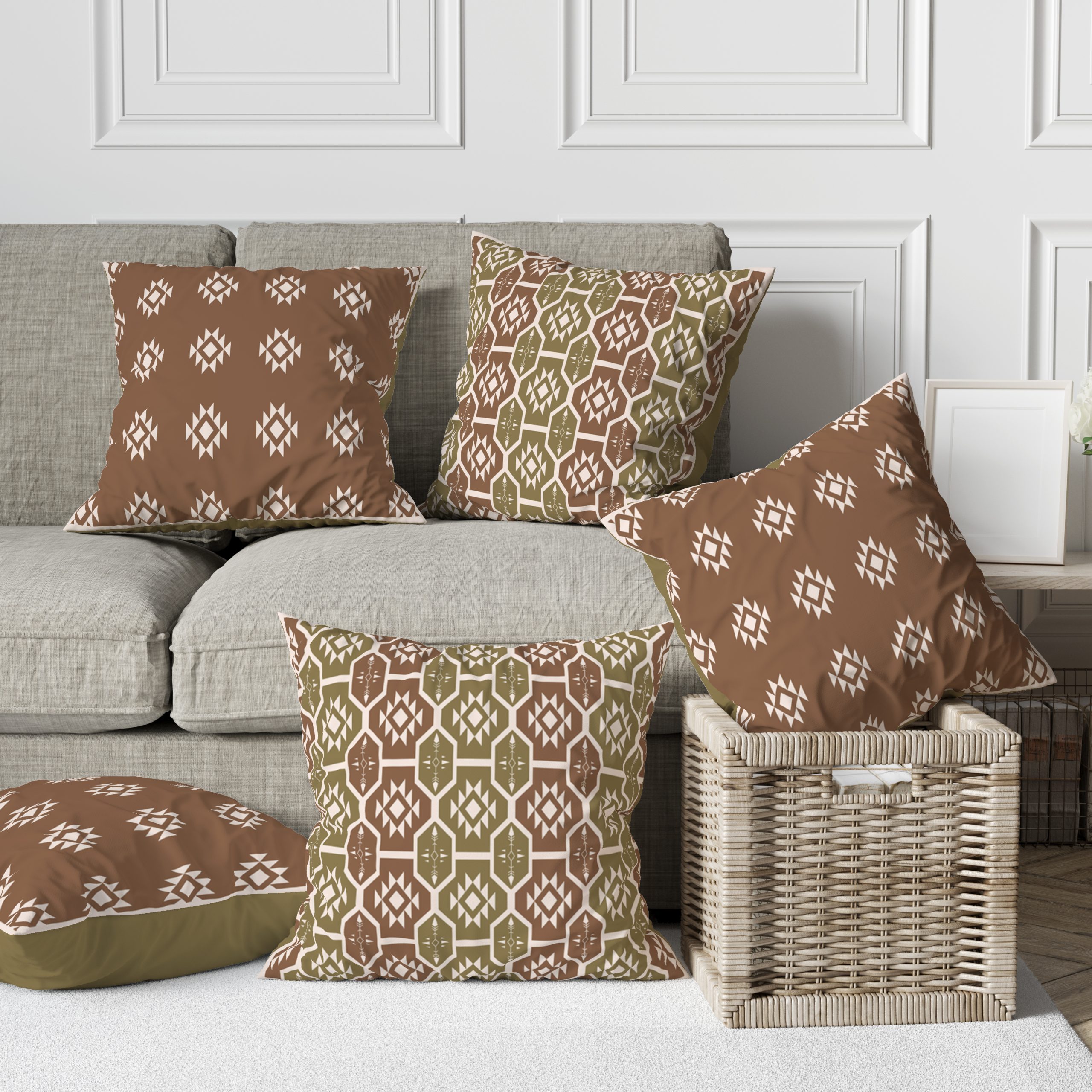 Festive Borders | Cushion Covers | Set of 5