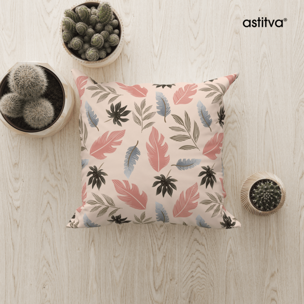 Tropical Leaves (Pink) | Premium Quality | Cushion Cover | Cushions - Image 2