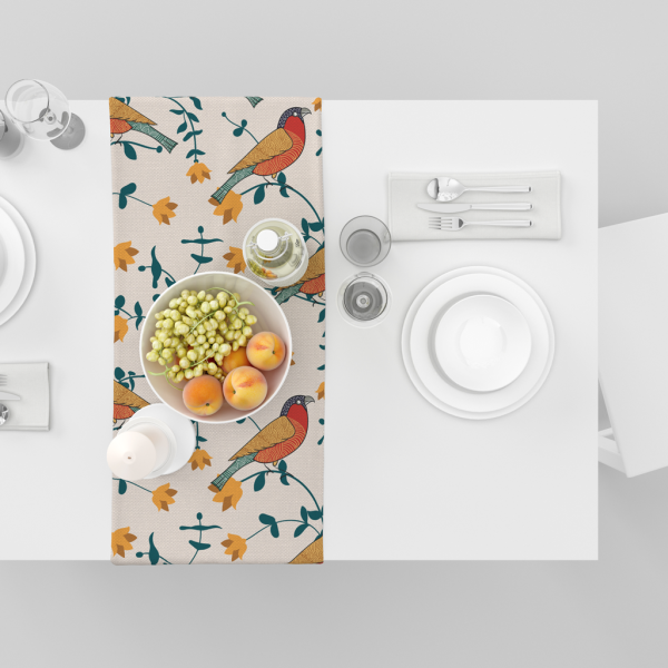 Bird's Land | Premium Quality | Table Cloth/ Table Linen | Kitchen Linen - Image 4