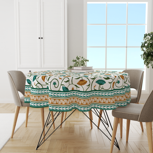 Lotus Green | Premium Quality | Table Cloth/ Table Linen | Kitchen Linen - Image 3