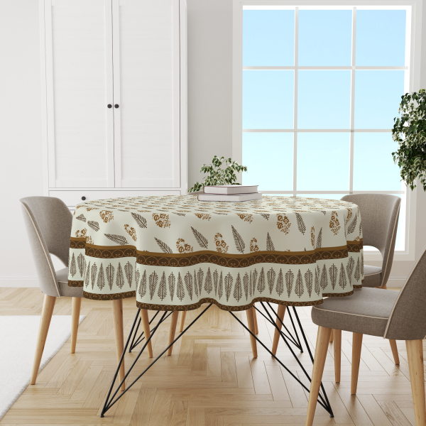Brown Block | Premium Quality | Table Cloth/ Table Linen | Kitchen Linen - Image 2