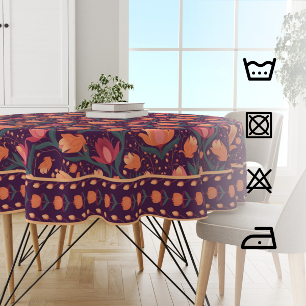 Budding Lotus | Premium Quality | Table Cloth/ Table Linen | Kitchen Linen - Image 4