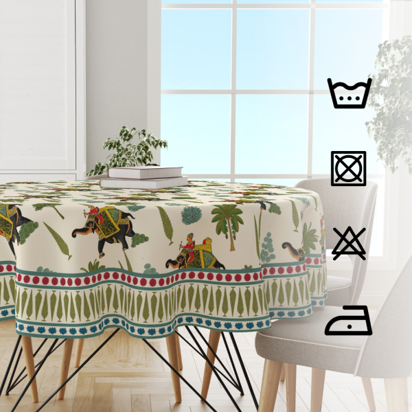 Elephant Block | Premium Quality | Table Cloth/ Table Linen | Kitchen Linen - Image 3