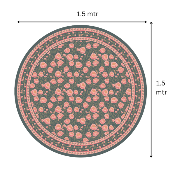 Green Pink Flowers | Premium Quality | Table Cloth/ Table Linen | Kitchen Linen - Image 5