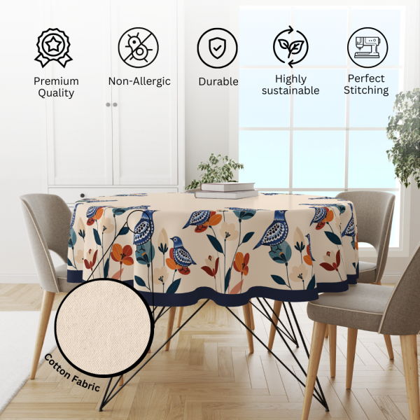 Floral Birdy | Premium Quality | Table Cloth/ Table Linen | Kitchen Linen - Image 5