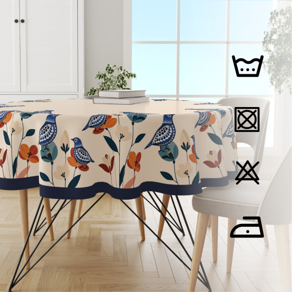Floral Birdy | Premium Quality | Table Cloth/ Table Linen | Kitchen Linen - Image 4