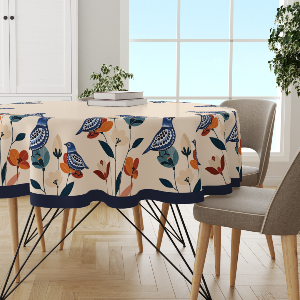 Floral Birdy | Premium Quality | Table Cloth/ Table Linen | Kitchen Linen - Image 3
