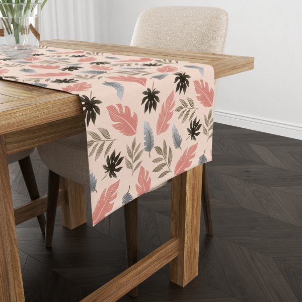 Tropical Leaves(Pink)| Table Runner/ Table Linen| Premium Quality| Kitchen Linen - Image 3