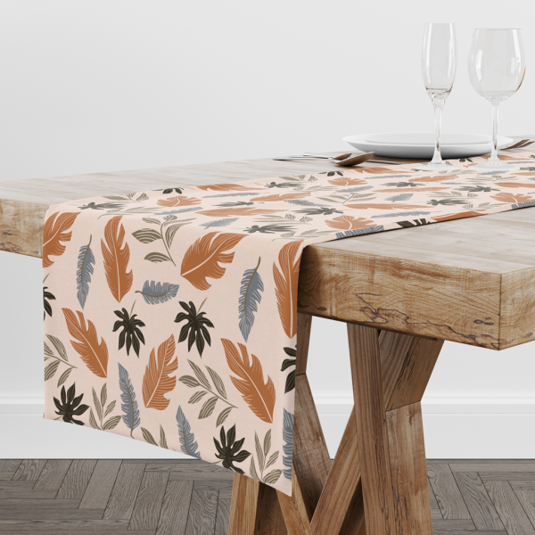 Tropical Leaves(Orange)| Table Runner/ Table Linen| Kitchen Linen| Premium Quality - Image 4
