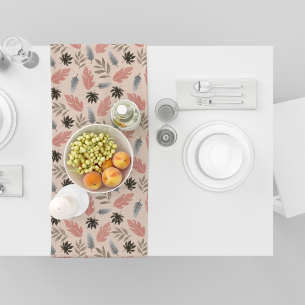 Tropical Leaves(Pink)| Table Runner/ Table Linen| Premium Quality| Kitchen Linen - Image 5