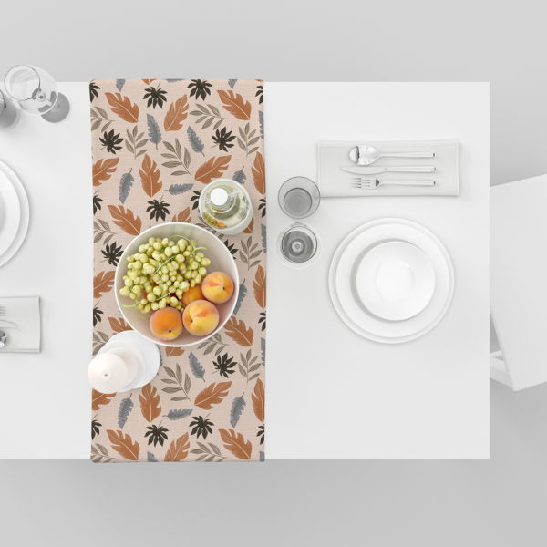 Tropical Leaves(Orange)| Table Runner/ Table Linen| Kitchen Linen| Premium Quality - Image 5