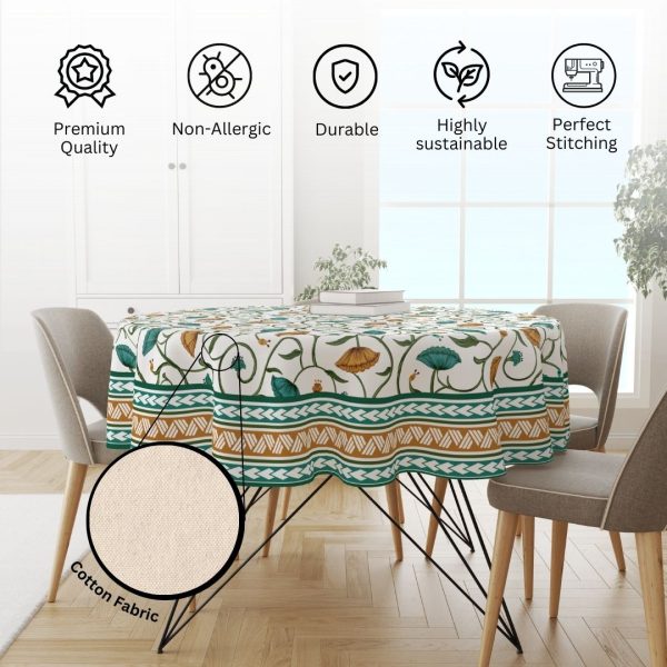 Lotus Green | Premium Quality | Table Cloth/ Table Linen | Kitchen Linen - Image 4