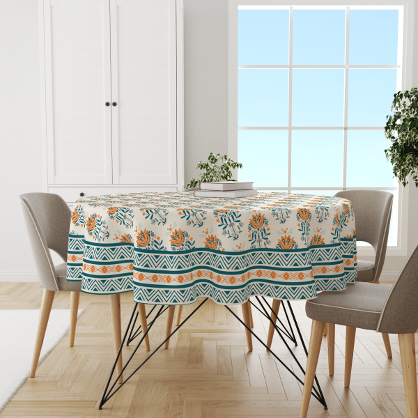 Blue Block| Premium Quality | Table Cloth/ Table Linen | Kitchen Linen - Image 3