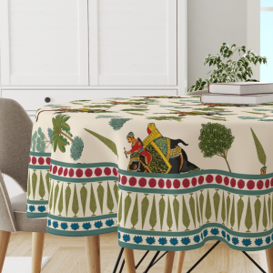 Elephant Block | Premium Quality | Table Cloth/ Table Linen | Kitchen Linen