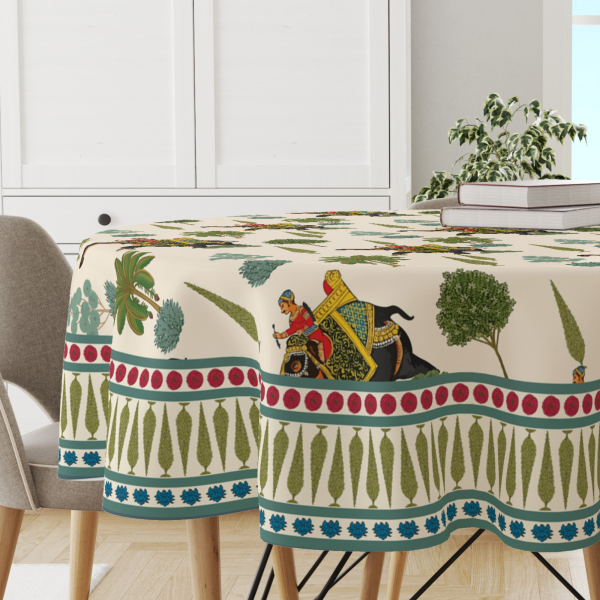 Elephant Block | Premium Quality | Table Cloth/ Table Linen | Kitchen Linen