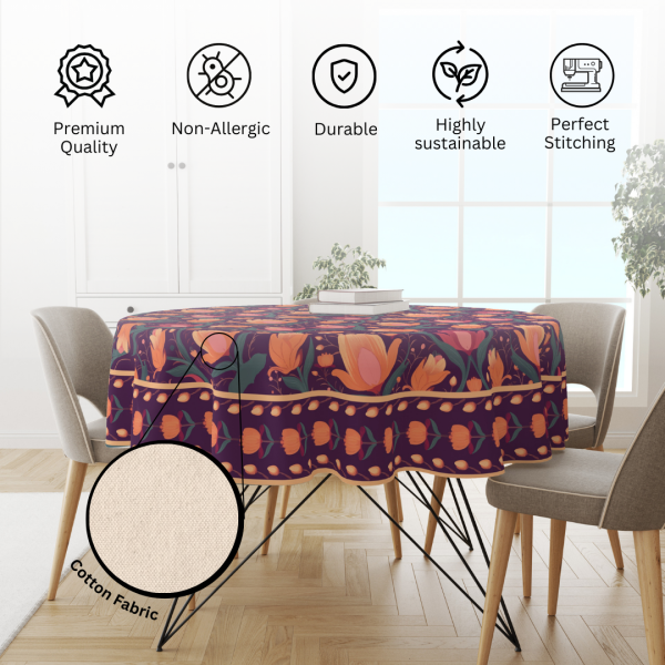 Budding Lotus | Premium Quality | Table Cloth/ Table Linen | Kitchen Linen - Image 5