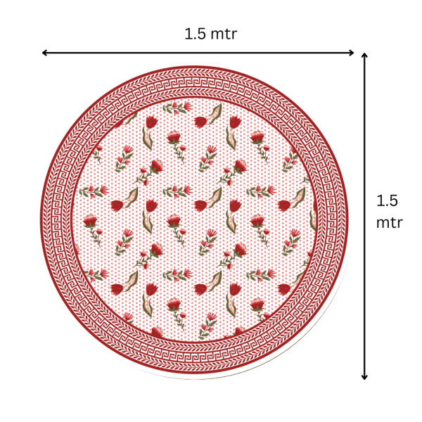 Red Pink Floral | Premium Quality | Table Cloth/ Table Linen | Kitchen Linen - Image 6