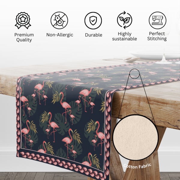 Flamingo Blue| Table Runner/ Table Linen| Premium Quality| Kitchen Linen - Image 5