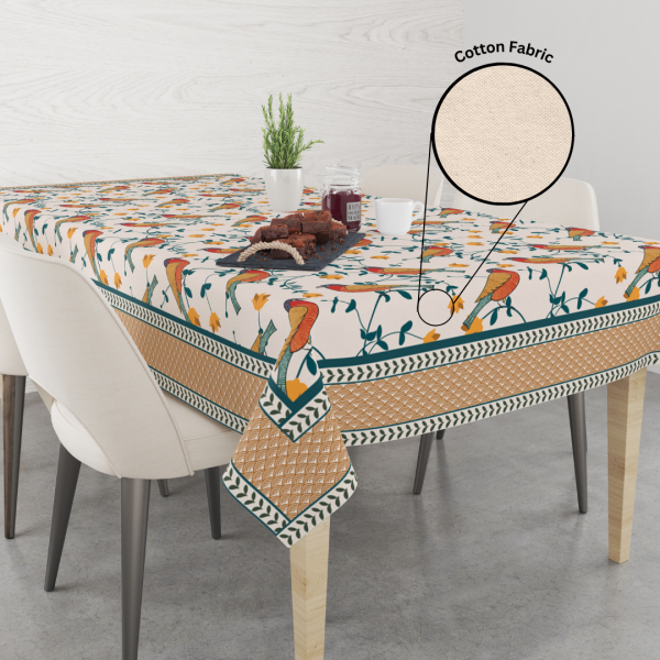 Bird's Land| Premium Quality | Table Cloth | 6 seater Dining Table Cloth - Image 6