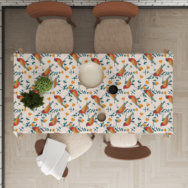 Bird's Land| Premium Quality | Table Cloth | 6 seater Dining Table Cloth - Image 2