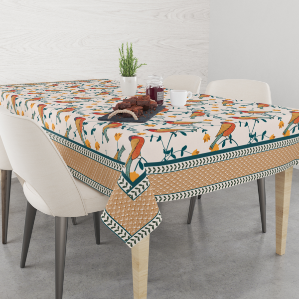 Bird's Land| Premium Quality | Table Cloth | 6 seater Dining Table Cloth - Image 3
