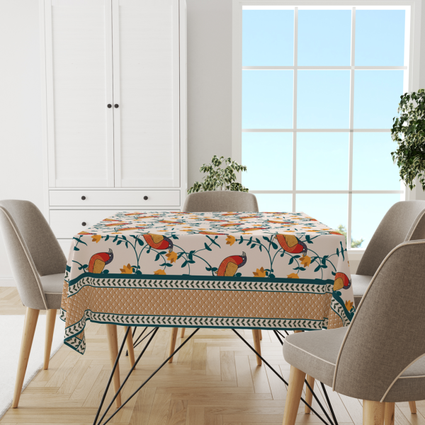 Bird's Land| Premium Quality | Table Cloth | 6 seater Dining Table Cloth - Image 5