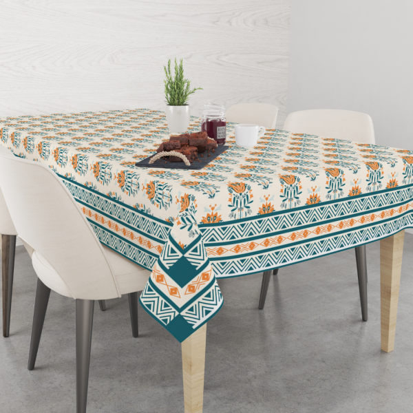 Blue Block | Premium Quality | Table Cloth | Dining Table Cloth - Image 4
