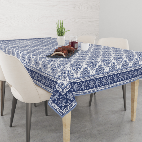 Turkish Blue| Premium Quality | Table Cloth | Dining Table Cloth - Image 4