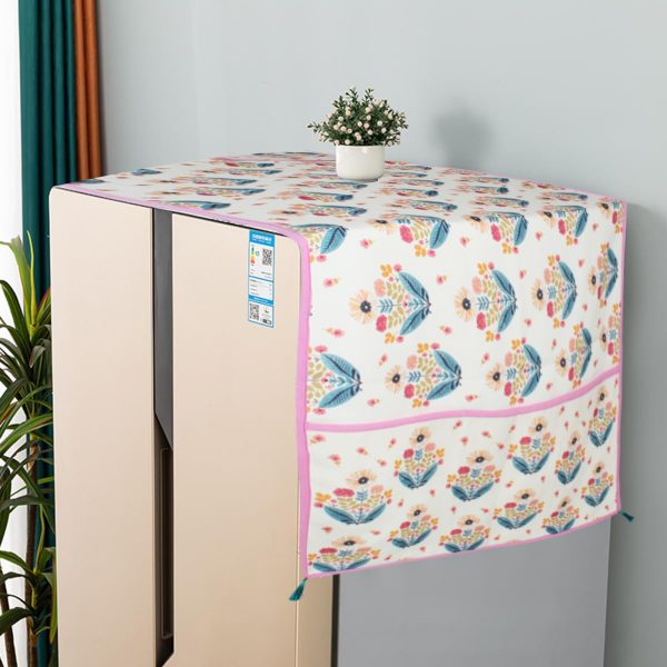 Pink Floral | Premium Quality | Fridge Cover | Fridge Protecter