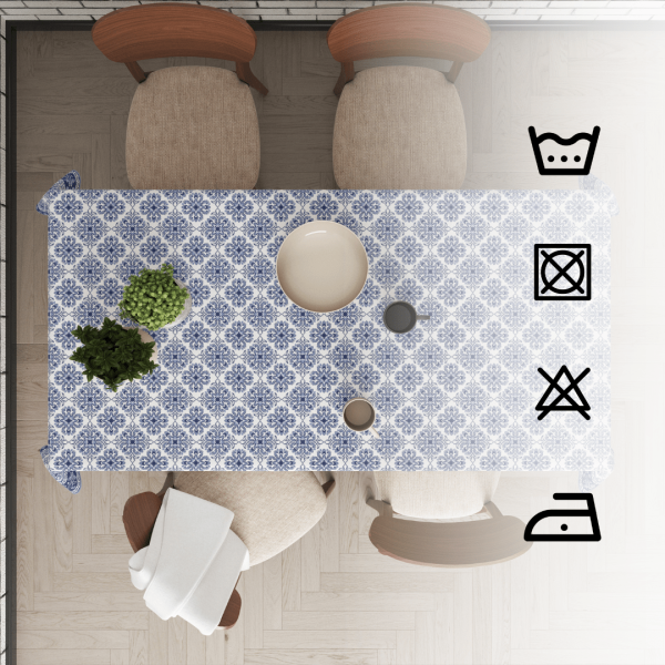 Turkish Blue| Premium Quality | Table Cloth | Dining Table Cloth - Image 6