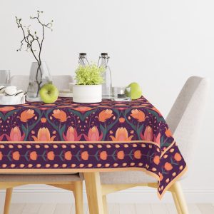 Lotus Buds | Premium Quality | Table Cloth | Dining Table Cloth