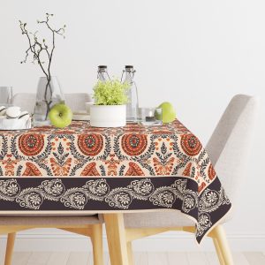 Brown Block | Premium Quality | Table Cloth | Dining Table Cloth