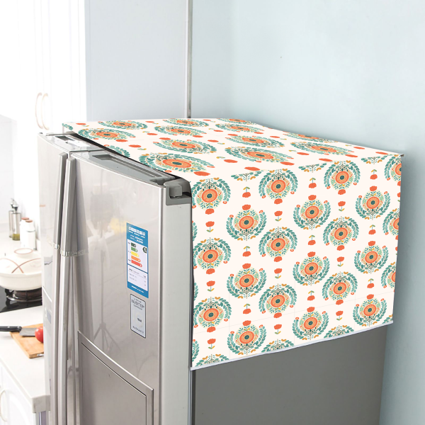Orange Block | Premium Quality | Fridge Cover | Fridge Protecter