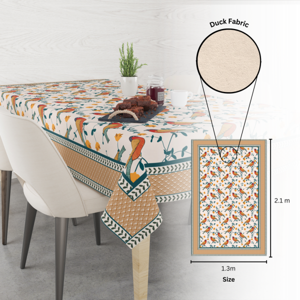 Bird's Land| Premium Quality | Table Cloth | 6 seater Dining Table Cloth - Image 7